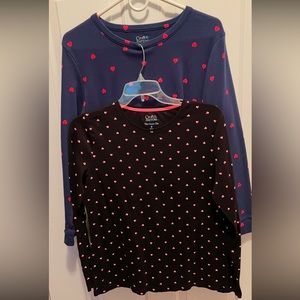 EUC CROFT & BARROW valentines Heart Print Tops M